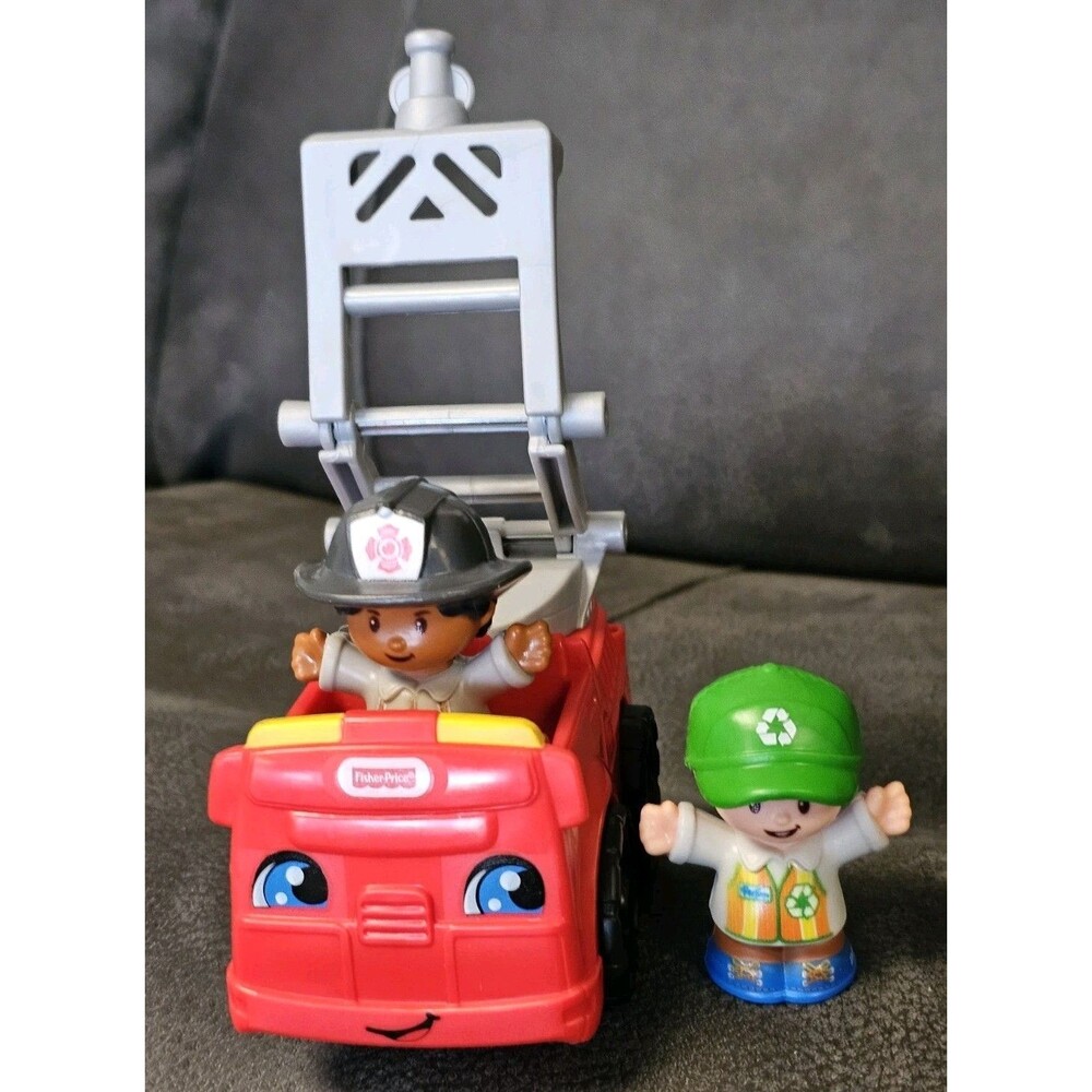 Fisher-Price Little People Rescue Fire Truck with Firefighter And Garage Man